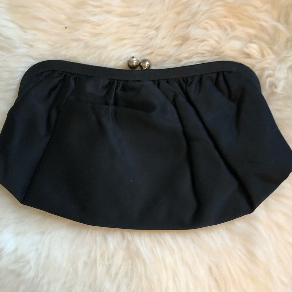 Elegant Vintage Mid Century Black Women's evening clutch w/attached coin purse - Picture 1 of 4